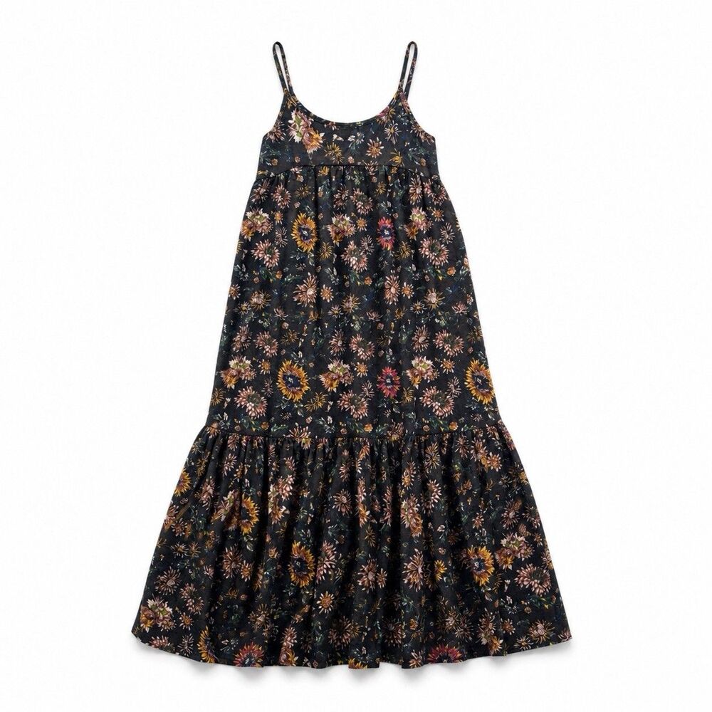 Natural Life Floral Maxi Dress Cotton Boho Adjustable Strap Sundress M NWT - Picture 2 of 10